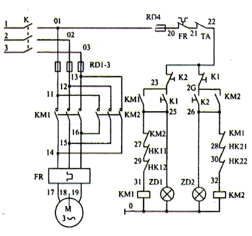 電動(dòng)推桿電器控制原理圖